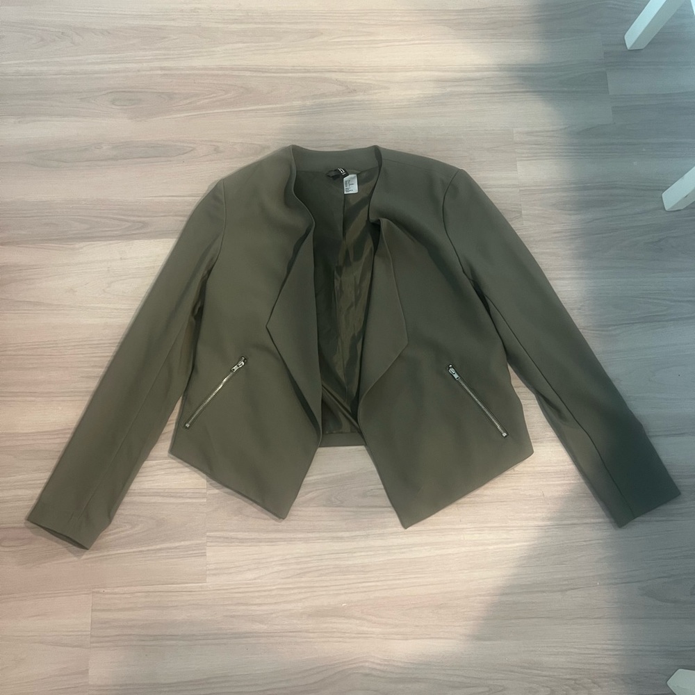 Green Cropped Blazer